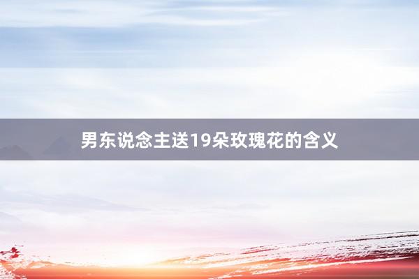 男东说念主送19朵玫瑰花的含义